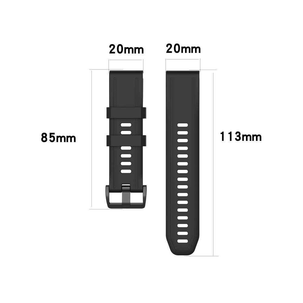 Silicone Band for Garmin Fenix / Instinct / Descent Mk (20MM)  Black