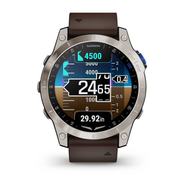 Garmin Watch For Aviators, Model D2 Mach 1  Titanium Bracelet