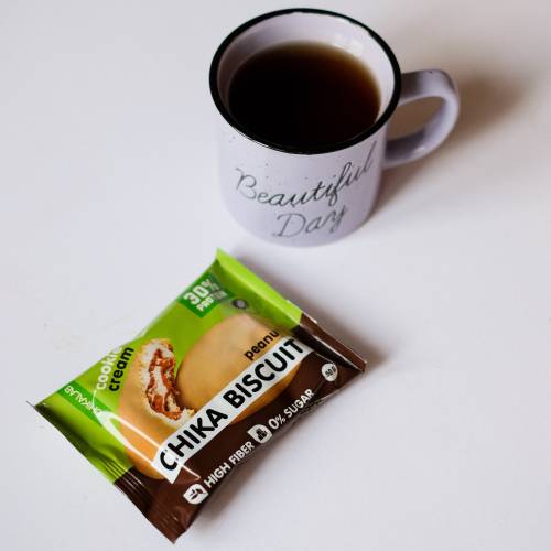 CHIKALAB - Chika Biscuit Cookies Protein With Filling (9 pieces)  Creamy Brownie