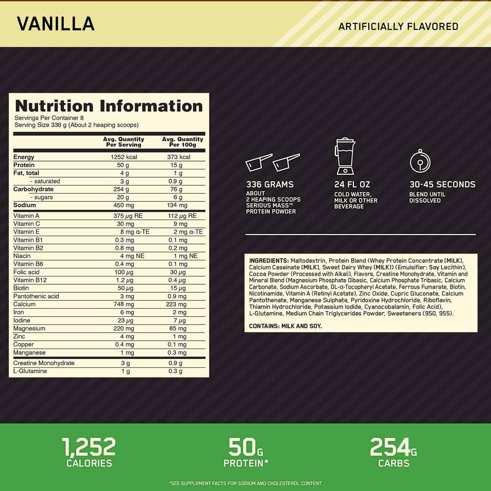  أوبتيموم  نيوترشن سيرياس ماس - Optimum Nutrition Serious Mass 
