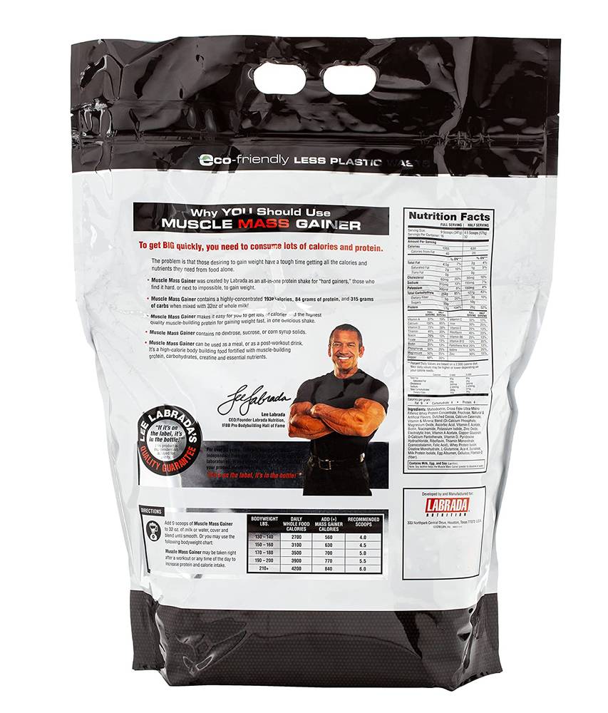 LABRADA NUTRITION MUSCLE MASS GAINER (12 lb)  Gourmet Vanilla