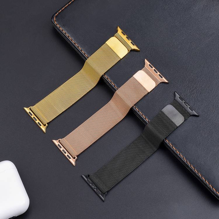 Magnetic Stainless Steel Replacement Band for Apple Watches  38mm-40mm-41mm  Black