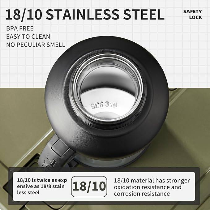 TKK - Insulated Stainless Steel Water Bottle (1.65 L)  Grey
