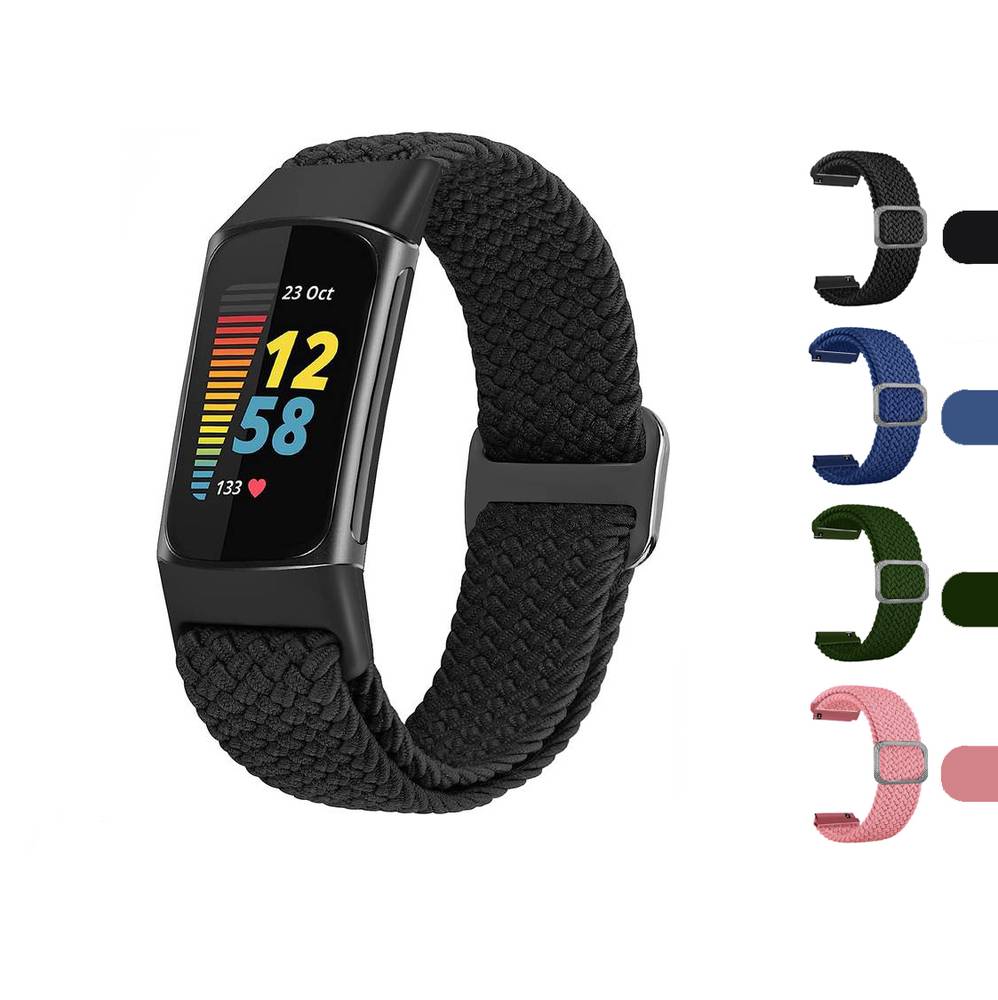Nylon Fabric Replacement For Fitbit Charge 5  Black