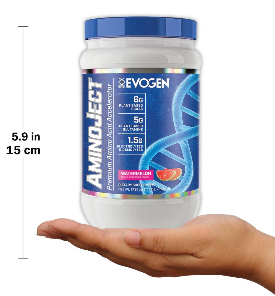 Evogen AminoJect Vegan Fermented Plant Based BCAA (30 Servings)  Blue Raspberry
