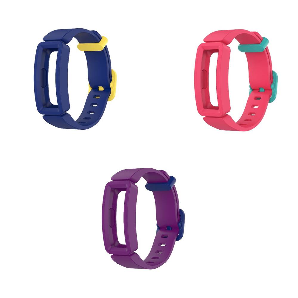 Silicon Classic Replacement Band for Fitbit Ace 2   Night Sky + Neon Yellow
