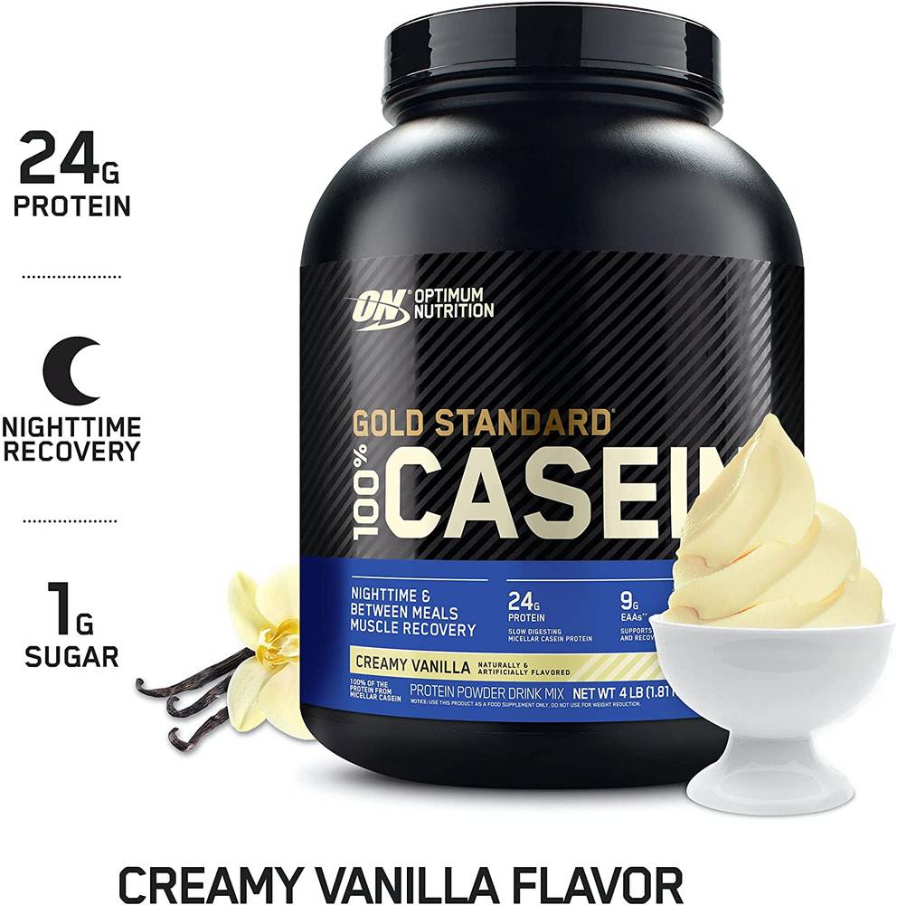 Optimum Nutrition Gold Standard 100% Micellar Casein Protein Powder  Vanilla  4 LB