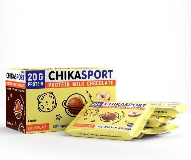  شيكالاب - شيكا سبورت شوكولاته بروتين (4 حبات) - CHIKALAB - ChikaSport Protein Chocolate  