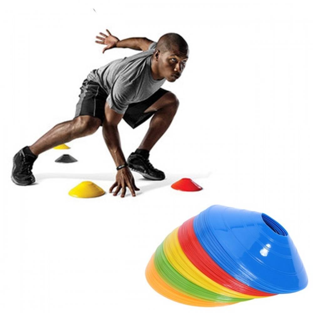 Fitness Training Speed Discs\Cones, 50 pcs different colors with Holder and Bag