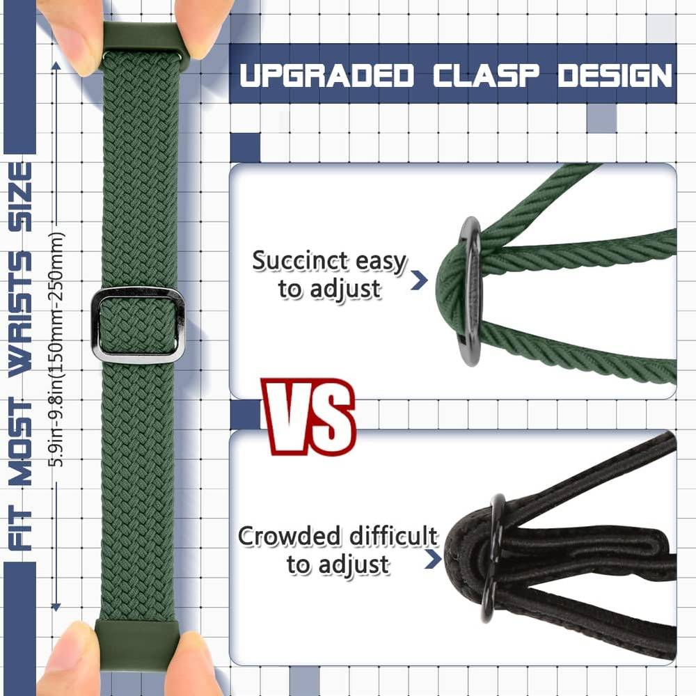 Nylon Fabric Replacement For Fitbit Charge 5  Black