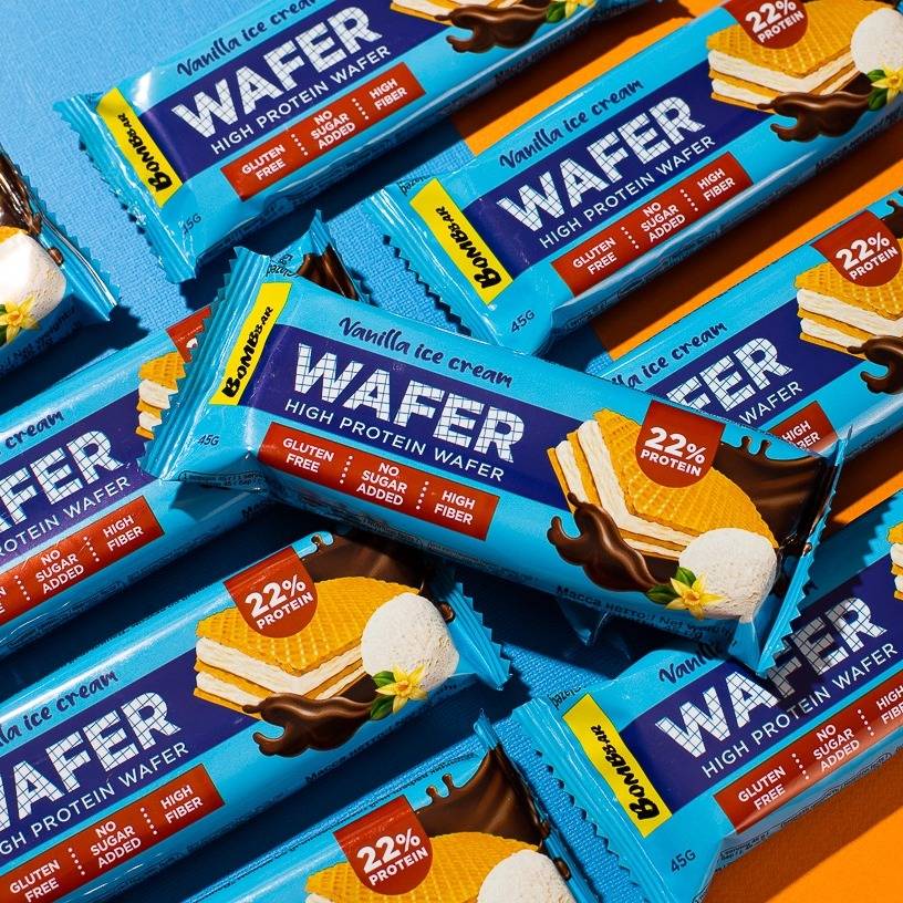 BombBar - High-Protein Wafer  4 pieces  Vanilla Ice Cream