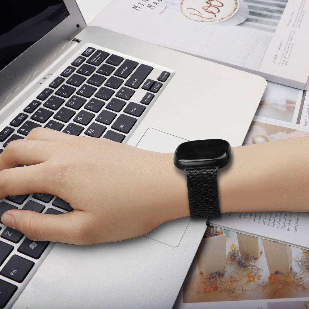 Nylon Fabric Replacement Band for Fitbit Versa 3/ Fitbit  Sense 2 Watches  Pink Sand