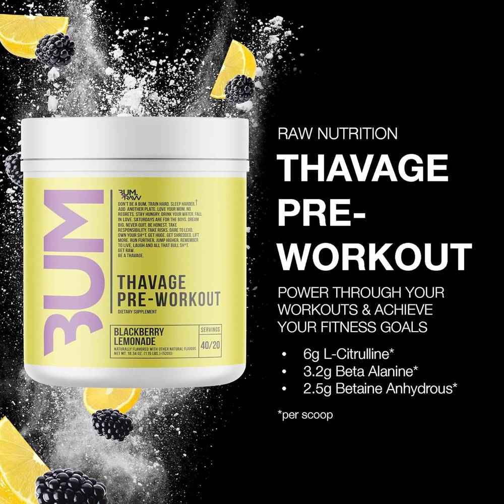 Raw Nutrition - BUM Thavage Pre-workout Powder (520g)