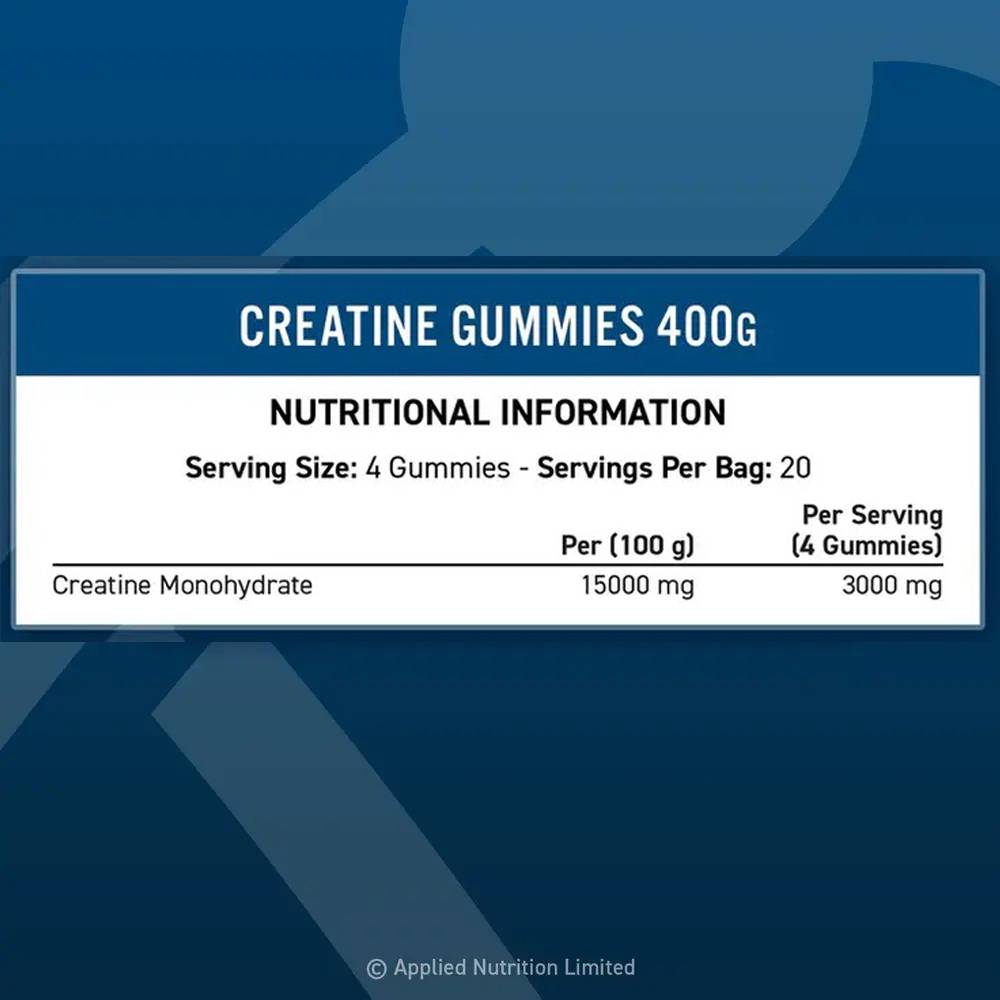  ابلايد نيوترشن - كرياتين مونوهيدرات جميز (400 جم) - Applied Nutrition Creatine Gummies 