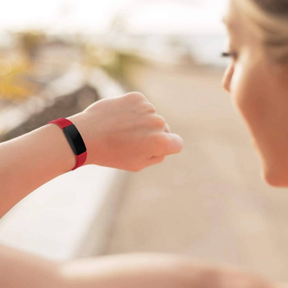 Silicone Diamond design Replacement Bands for Fitbit Inspire / Inspire HR Watch  Sangria