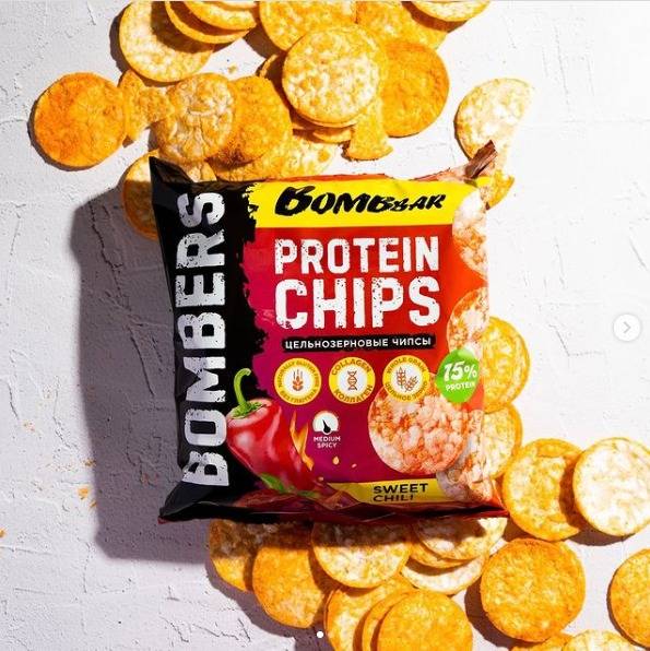 Bombbar - Whole Grain Protein Chips (14 Pieces)  Sweet Chili