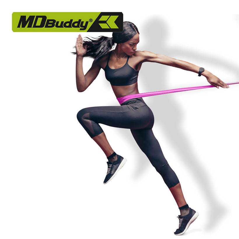 Set of Resistance Elastic Bands 4 Levels for Physical Therapy, Yoga and Strength Training