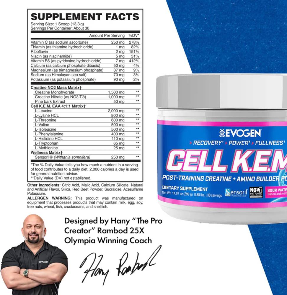  ايفوجين سيل كيم بي ار ، الأحماض الأمينية, ما بعد التمرين (30 حصة) Evogen CELL K.E.M PR 