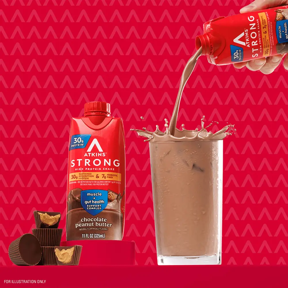  اتكينز - سترونج ميلك شيك عالي البروتين (4 علب) - Atkins Strong High Protein Shake 