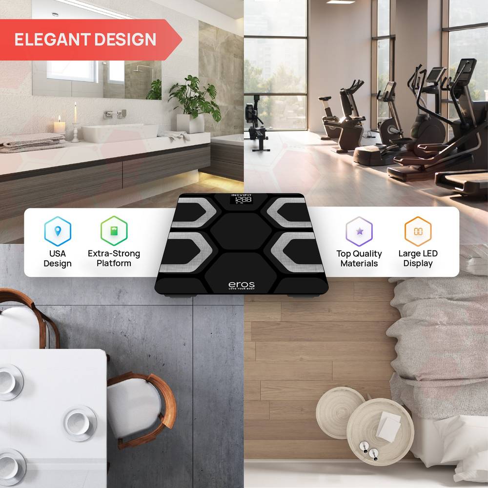 INEVIFIT Eros Bluetooth Smart Body Fat Analyzer Scale   White