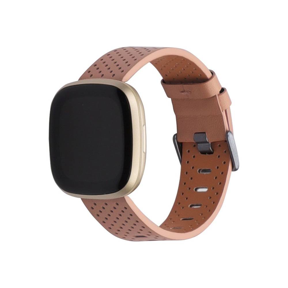 Leather Replacement Band for Fitbit Versa 3/ Fitbit Sense Watches  Pink
