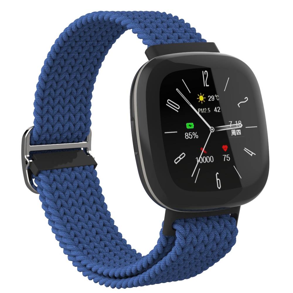 Braided Nylon Fabric Replacement Band Fitbit Versa 3/Versa 4/Sense/Sense 2  Red