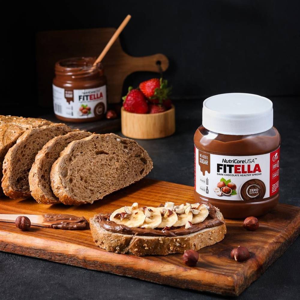 NutriCore Fitella Protein, Sugar Free Chocolate Spread (350g)  Original Chocolate (Max Protein)