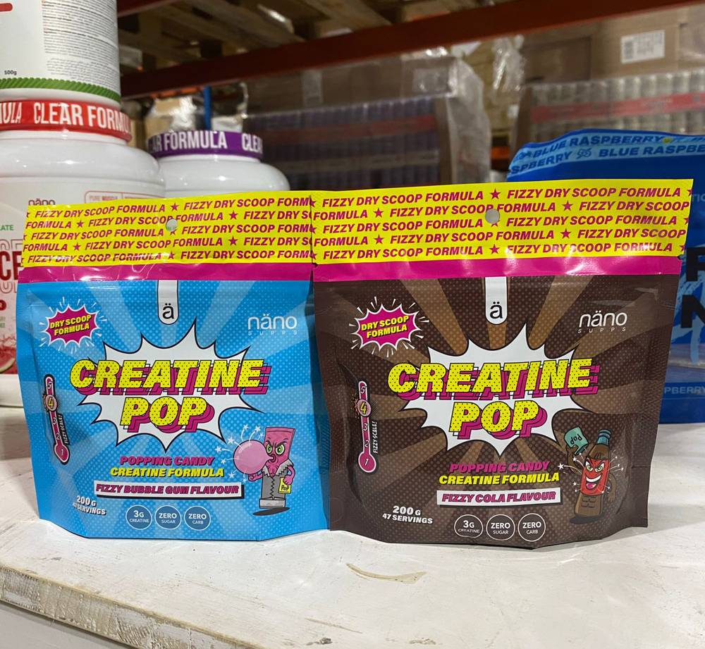 Nano Supps - Creatine POP with sugar explosion (200g)  Bubble gum
