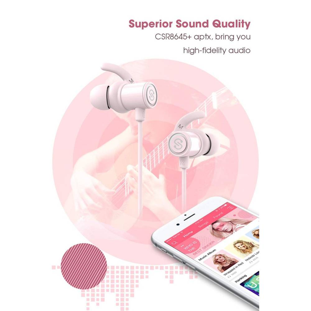 SoundPEATS Wireless Sport Earbuds, Model Q30+  White