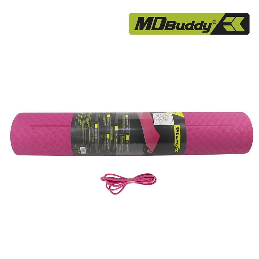 Yoga Mat with Position Lines Pink color