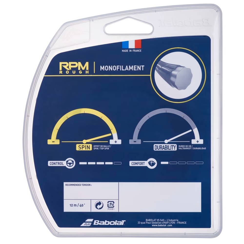 Babolat Tennis Strings RPM Rough (12M)  Dark Gray  130mm