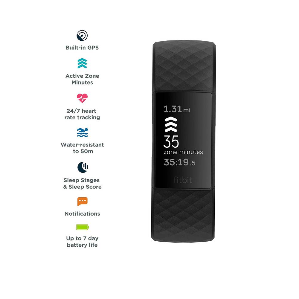 Fitbit Watch Charge 4   Black/Granite Reflective ( Special Edition )