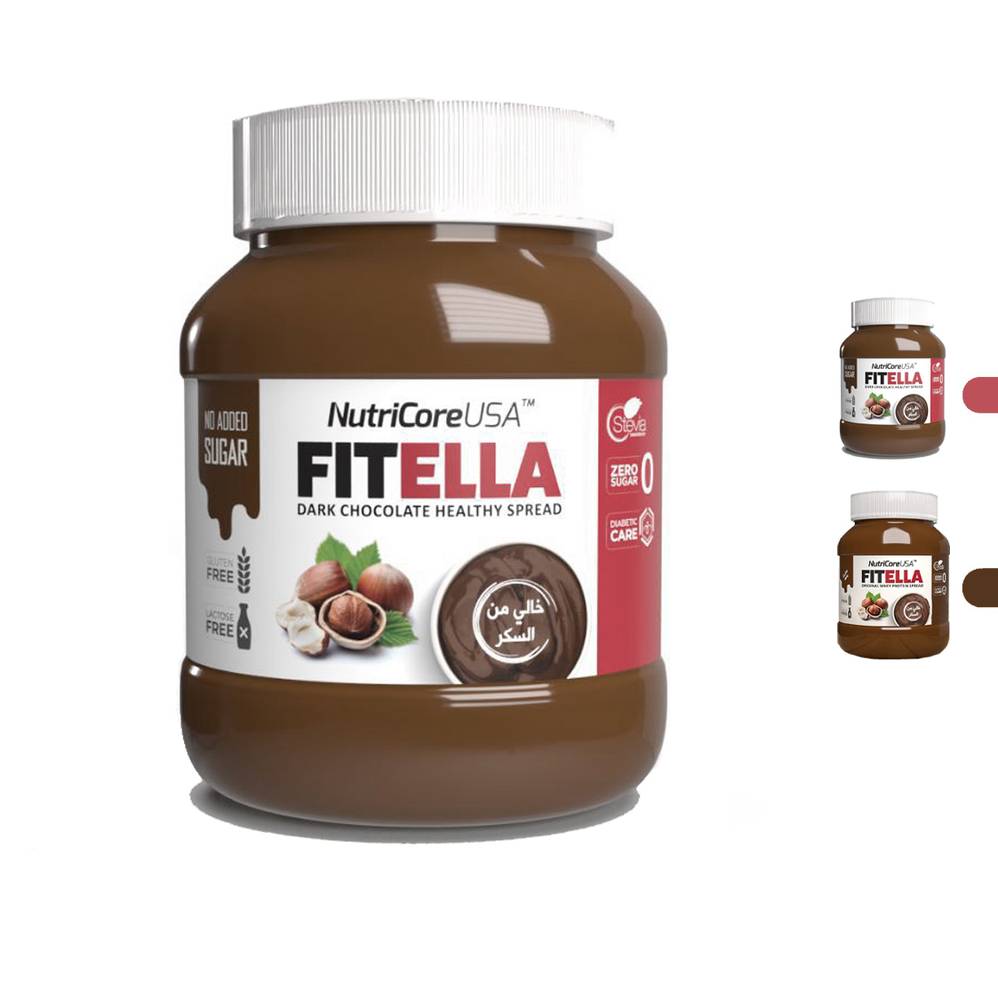 NutriCore Fitella Protein, Sugar Free Chocolate Spread (350g)  Original Chocolate (Max Protein)