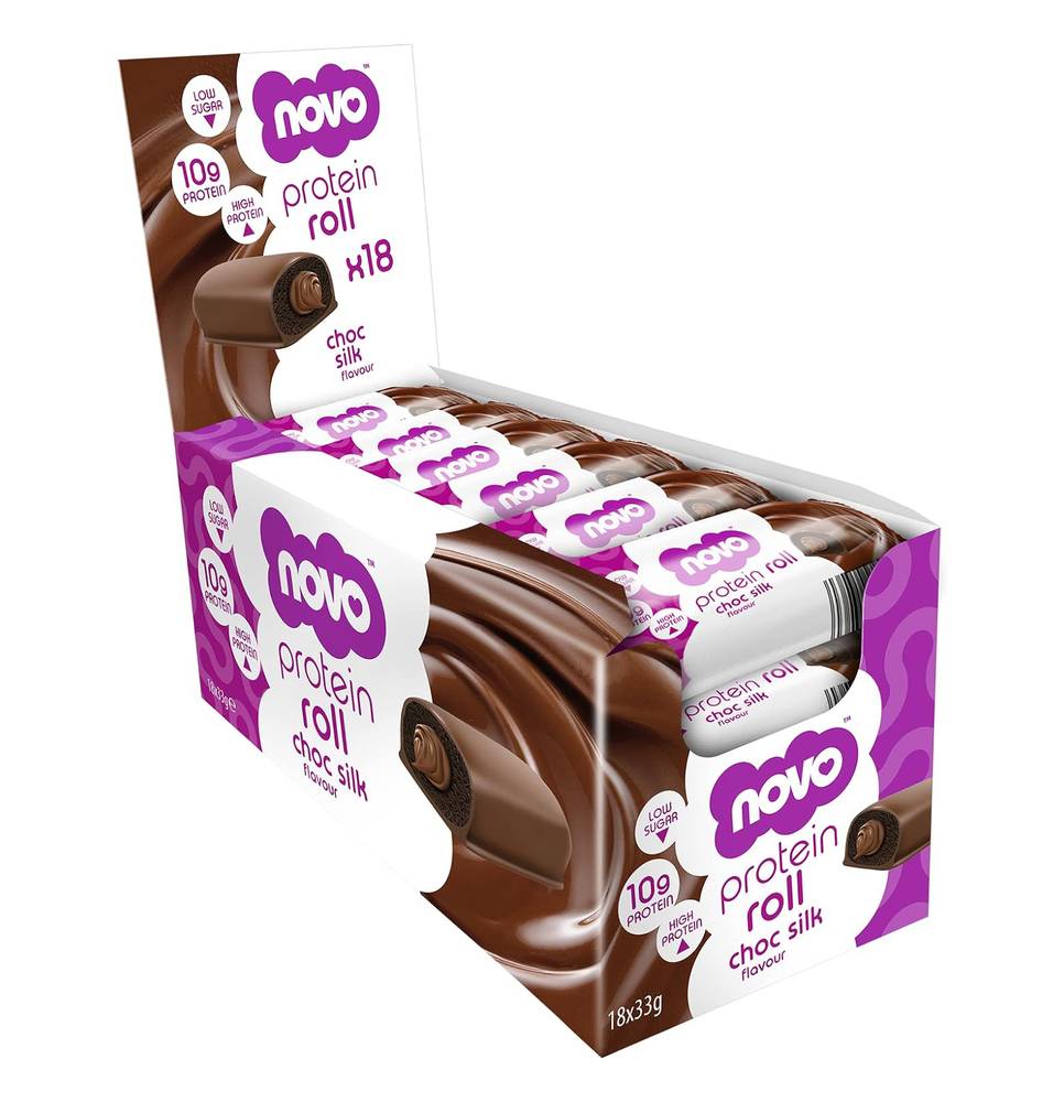 NOVO - Protein Roll Bars (Box Of 18)  Salted Caramel