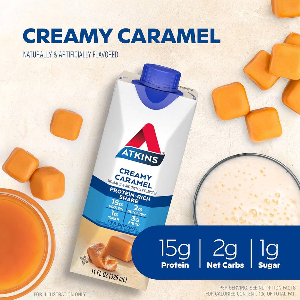 Atkins - Energy High Protein Shake (4 Pack)  Caramel