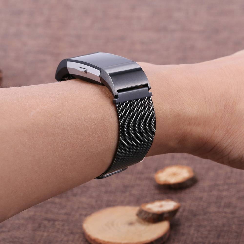 Stainless Steel Replacement Band for Fitbit Charge 2  Black