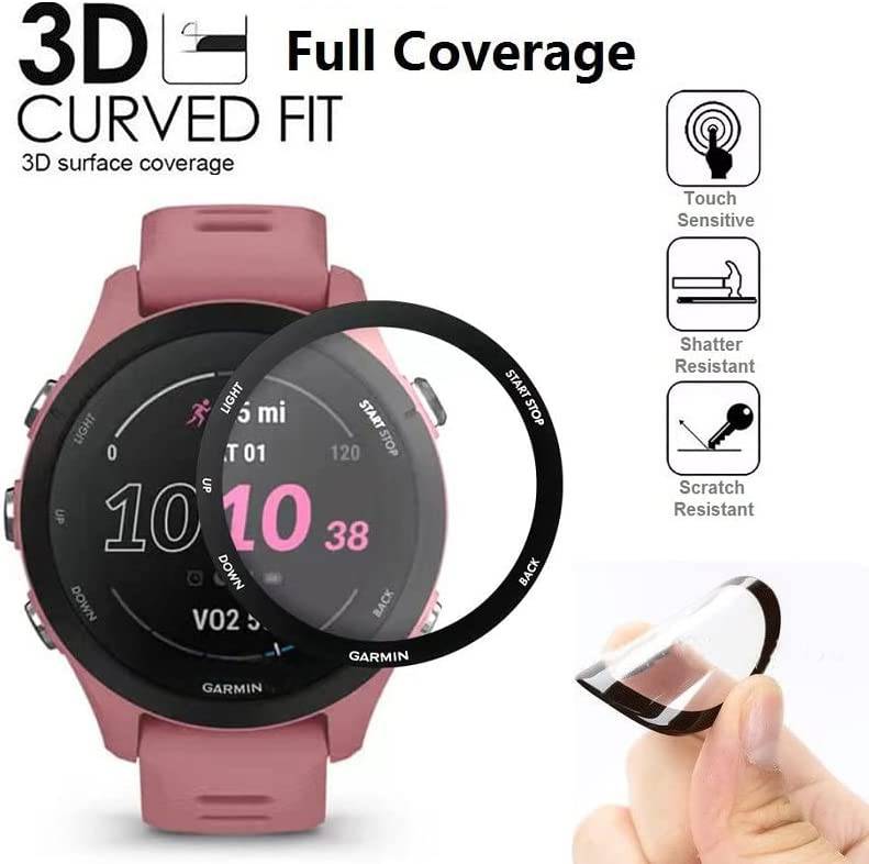 4 Pieces - 3D Screen Protector For Garmin Forerunner 255 / Forerunner 265