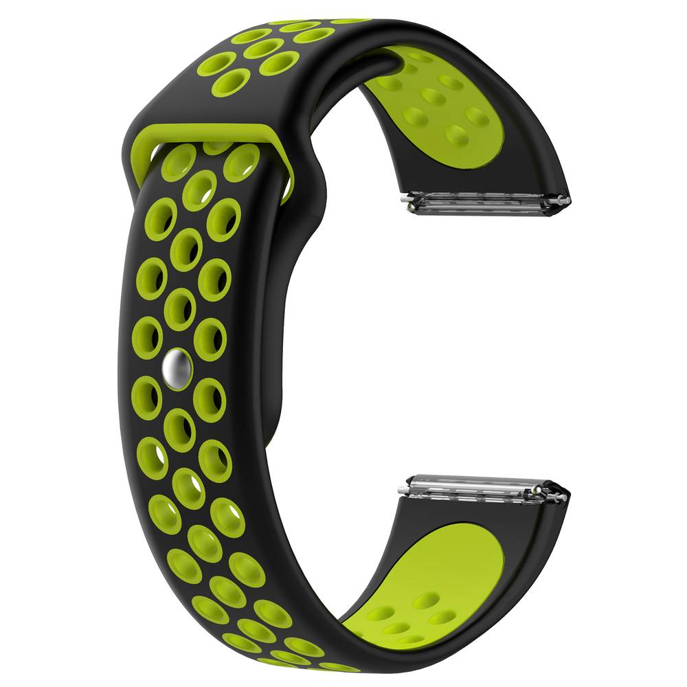 Sport Silicone Replacement Bands for Fitbit Versa / Versa Lite / Versa 2 Watch  Black & Green