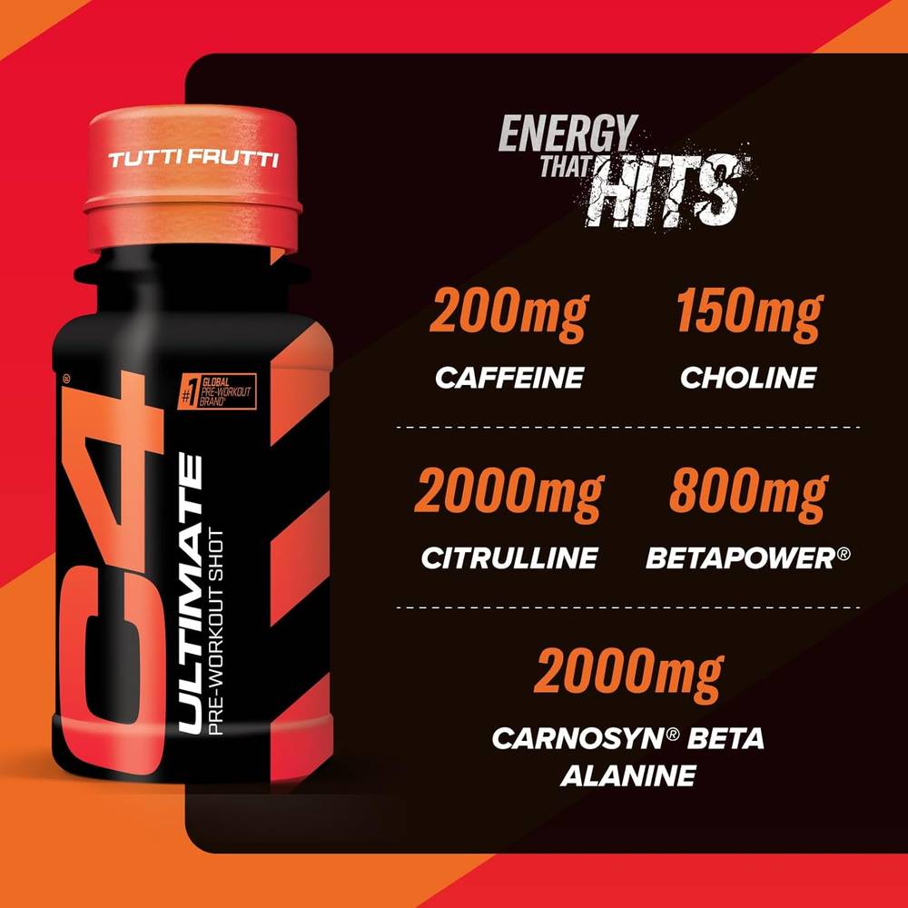 Cellucor - C4 Ultimate Pre-Workout Shot (Pack of 12)  Apple
