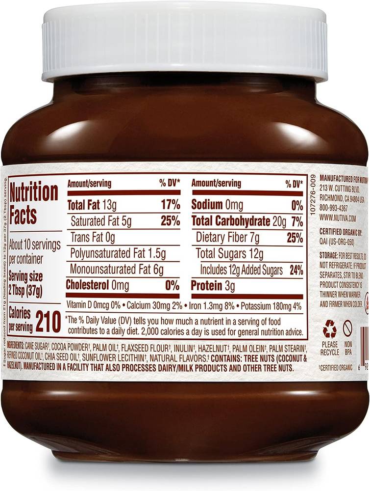 Nutiva Organic Classic Hazelnut Spread (369 g)