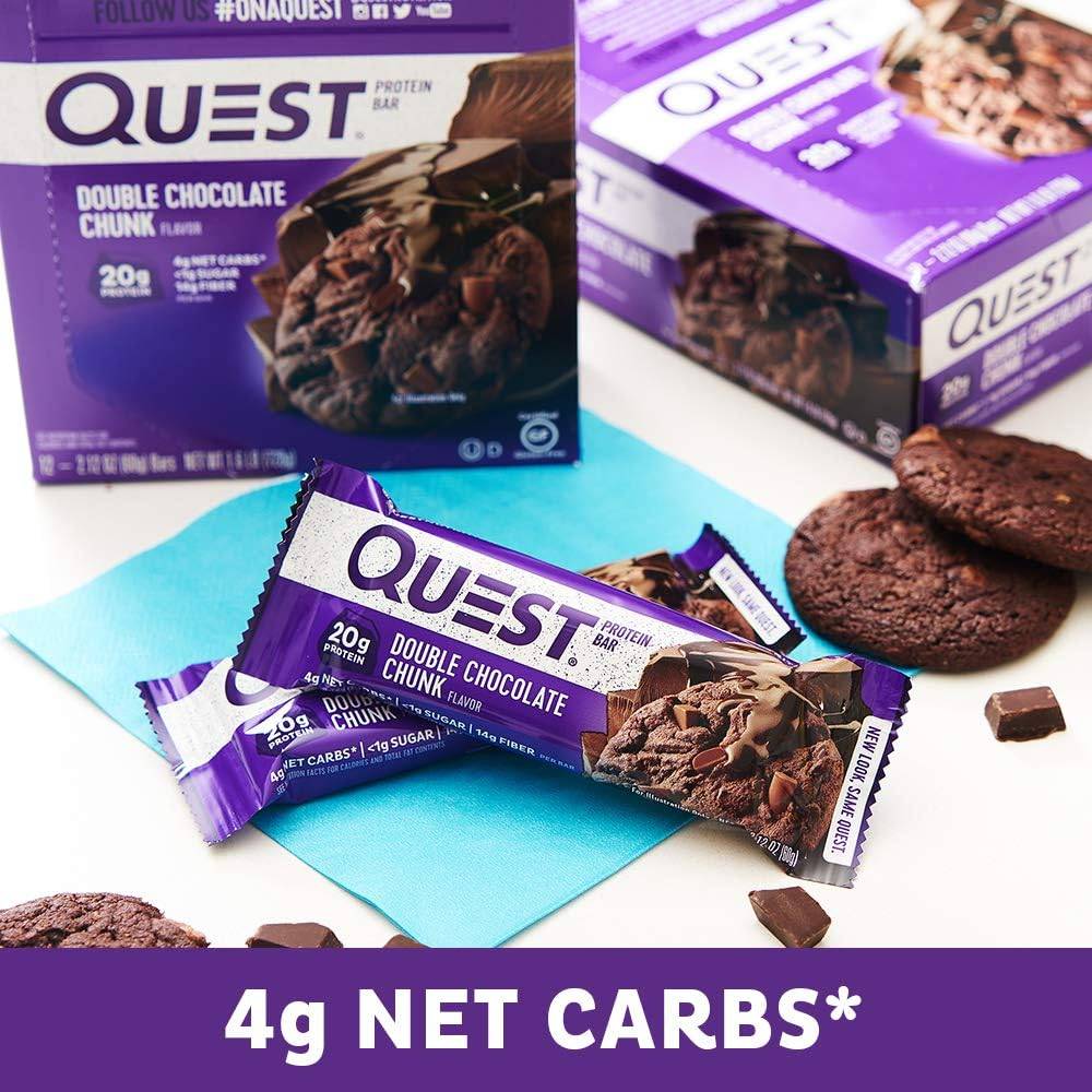 Quest Nutrition - Protein Bar With High Protein (Pack Of 12)  Double Chocolate Chunk