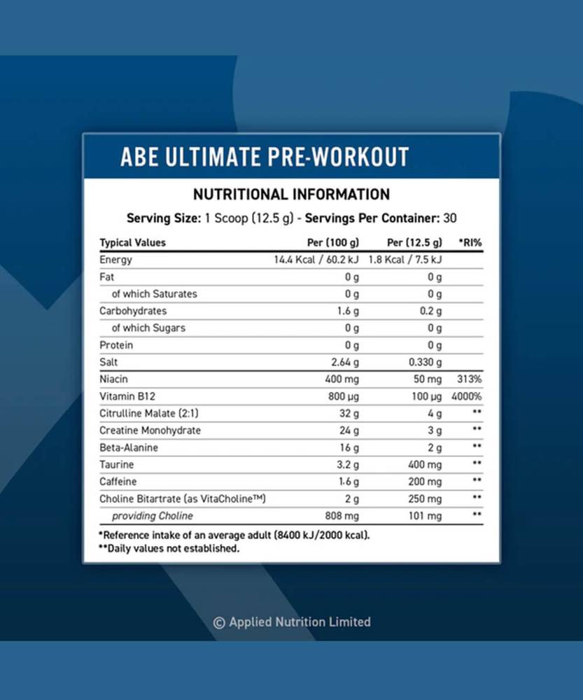  أبلايد نيوتريشن - اي بي اي ماقبل التمرين (30 حصة) - Applied Nutrition ABE Pre Workout  