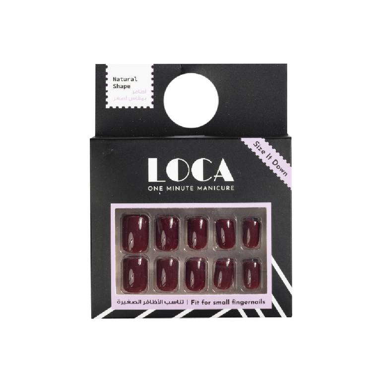 Loca Small Nails #N3-Natural Shape brown color
