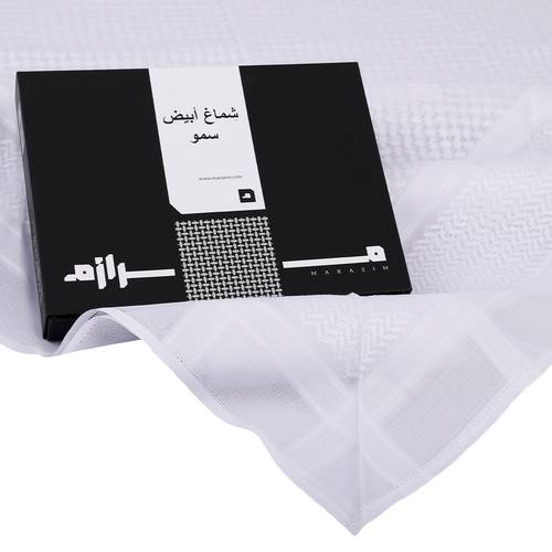 شماغ مرازم سمو إنحليزي أبيض