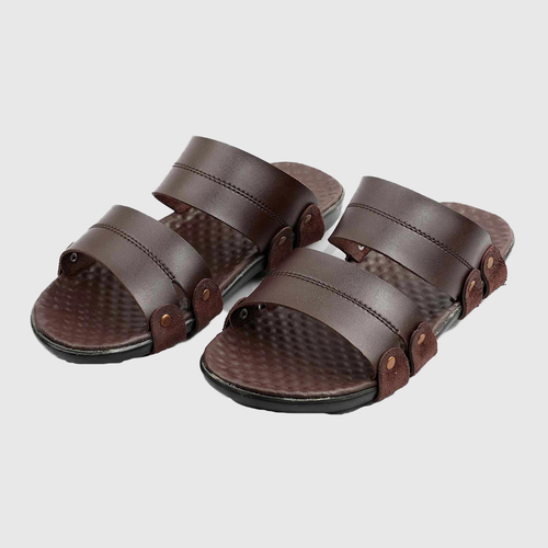 حذاء جلد بني داكن رجالي  - RA.294