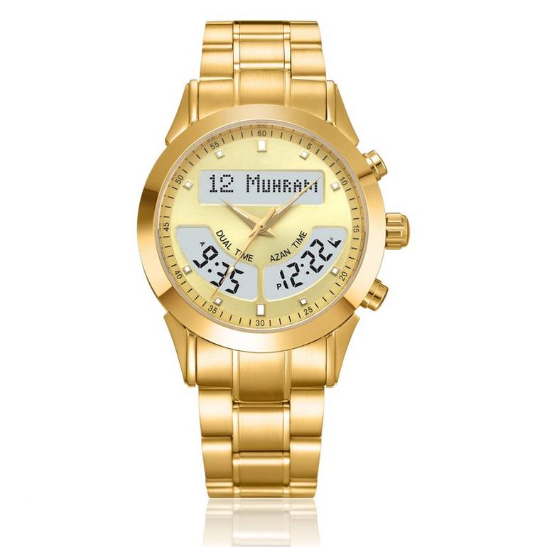 Al-Harameen HA-6102 Men's Wristwatch - Gold