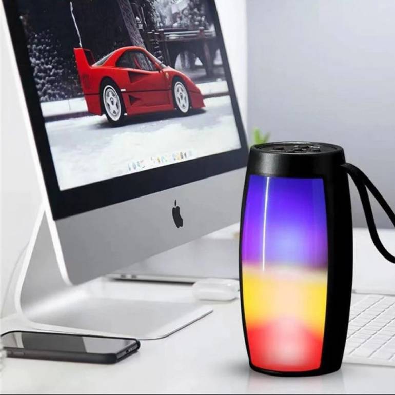 مكبر صوت قابل للشحن مع ضوء LED 