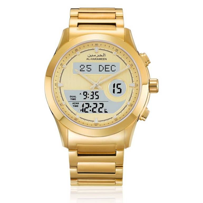 Al-Harameen HA-6101 Men's Wrist Watch - Gold
