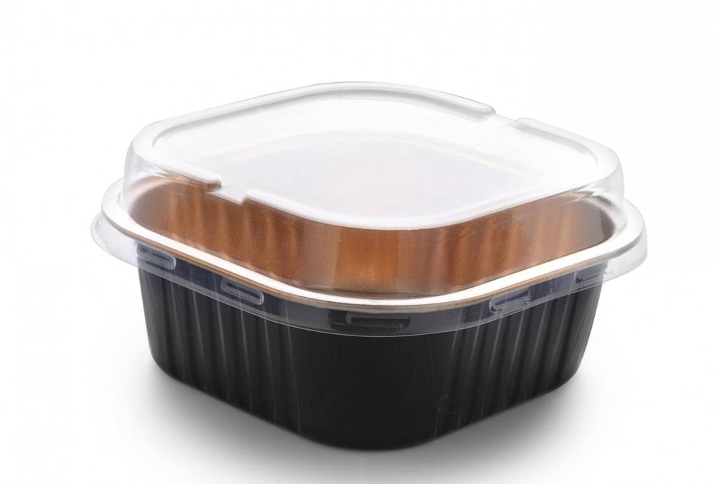  SQUARE ALUMINIUM MOLD BLACK/GOLD+CLEAR LID 9P 0106966 