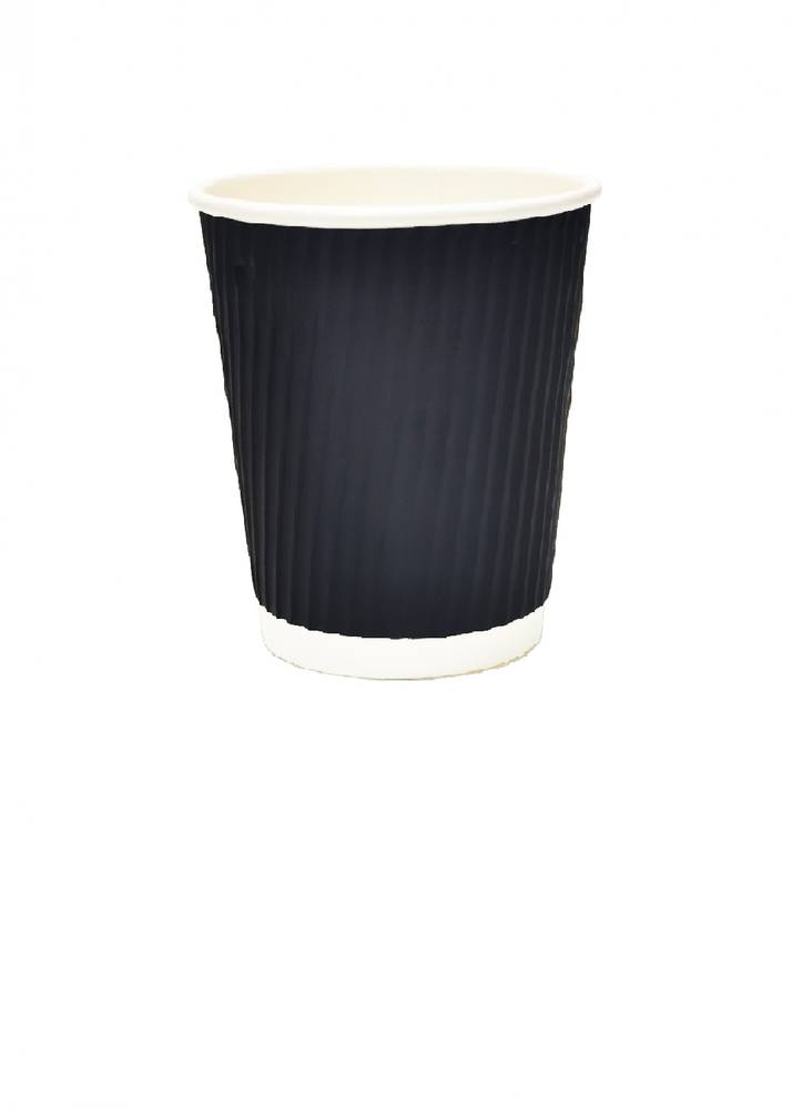  JAWAD COFFEE CUP RIPPLE BLACK NOLID 7OZ 25P  